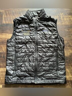 Patagonia nano puff 84242 black insulated full zip vest outdoor logo BNY large